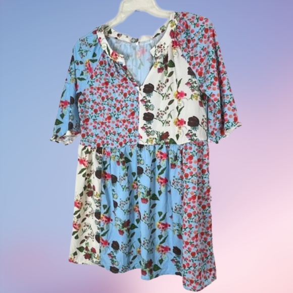 Sweet Floral Crepe Dress or Tunic Sz 2XL 🎉H.P. - Picture 3 of 11